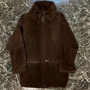 Vintage guess genuine brown leather jacket womens